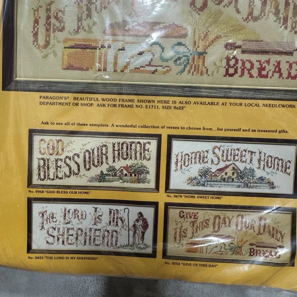 VTG Paragon Needlecraft Cross Stitch Kit 0555 GIVE US THIS DAY OUR DAILY BREAD